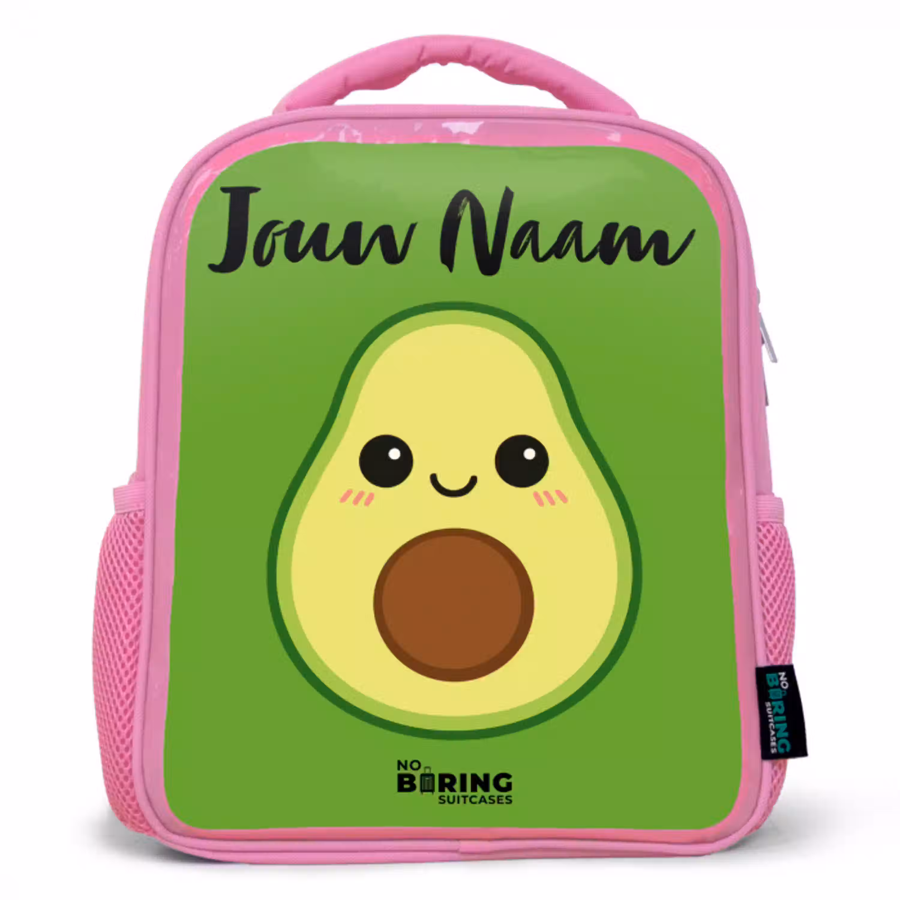 Kawai - Avocado - Groen Kinderrugzak - Roze middel -3d