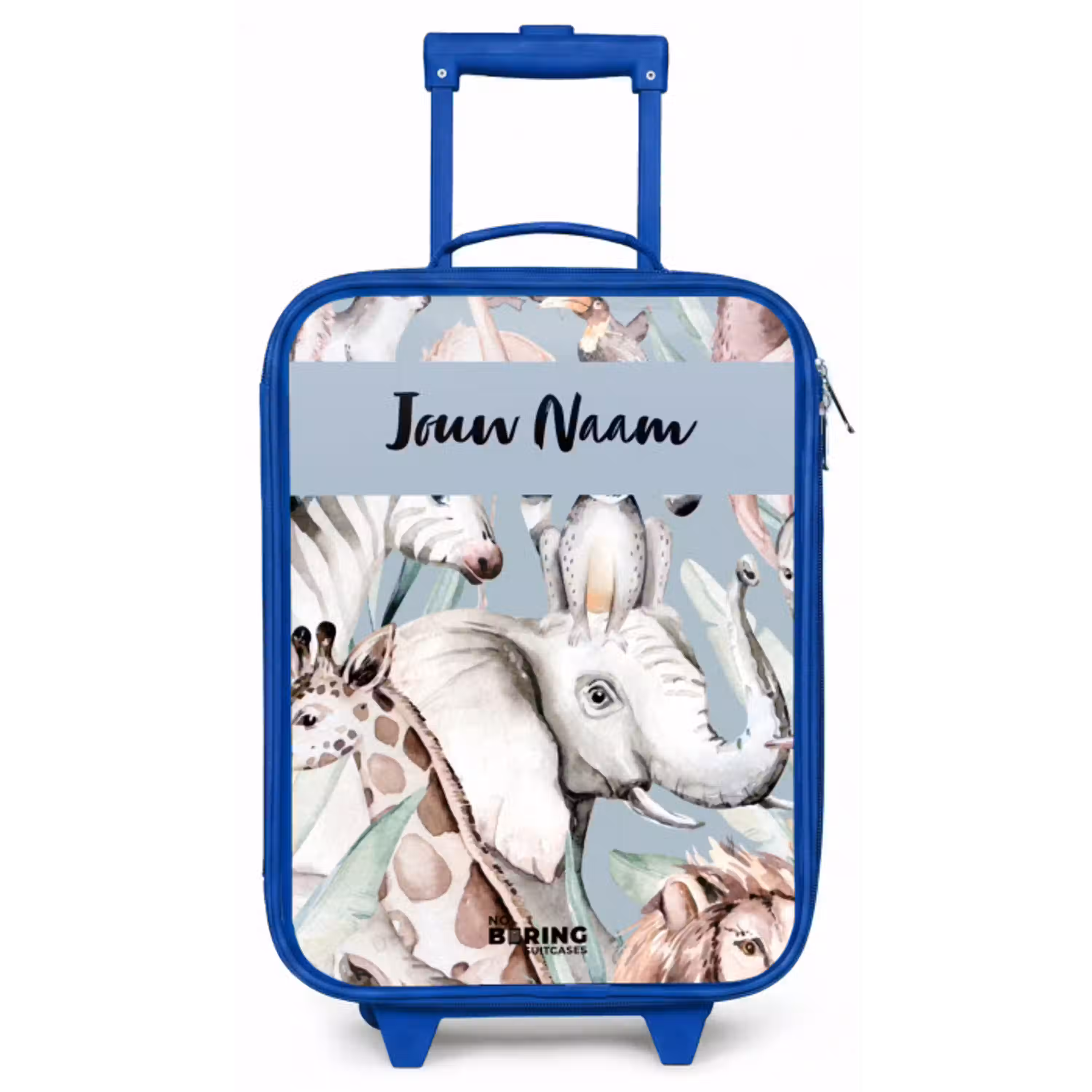 Jungle in Lichte Kleuren Kinderkoffer - Blauw klein -zz3dotto