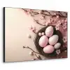 Roze - Bloesems - Eieren Textielframe zwart klein -3d