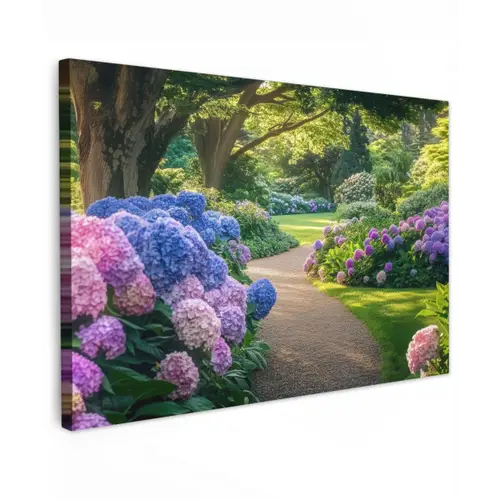 Hortensia- Park - Pad Tuinposter op houten frame 2 cm dik klein -3d