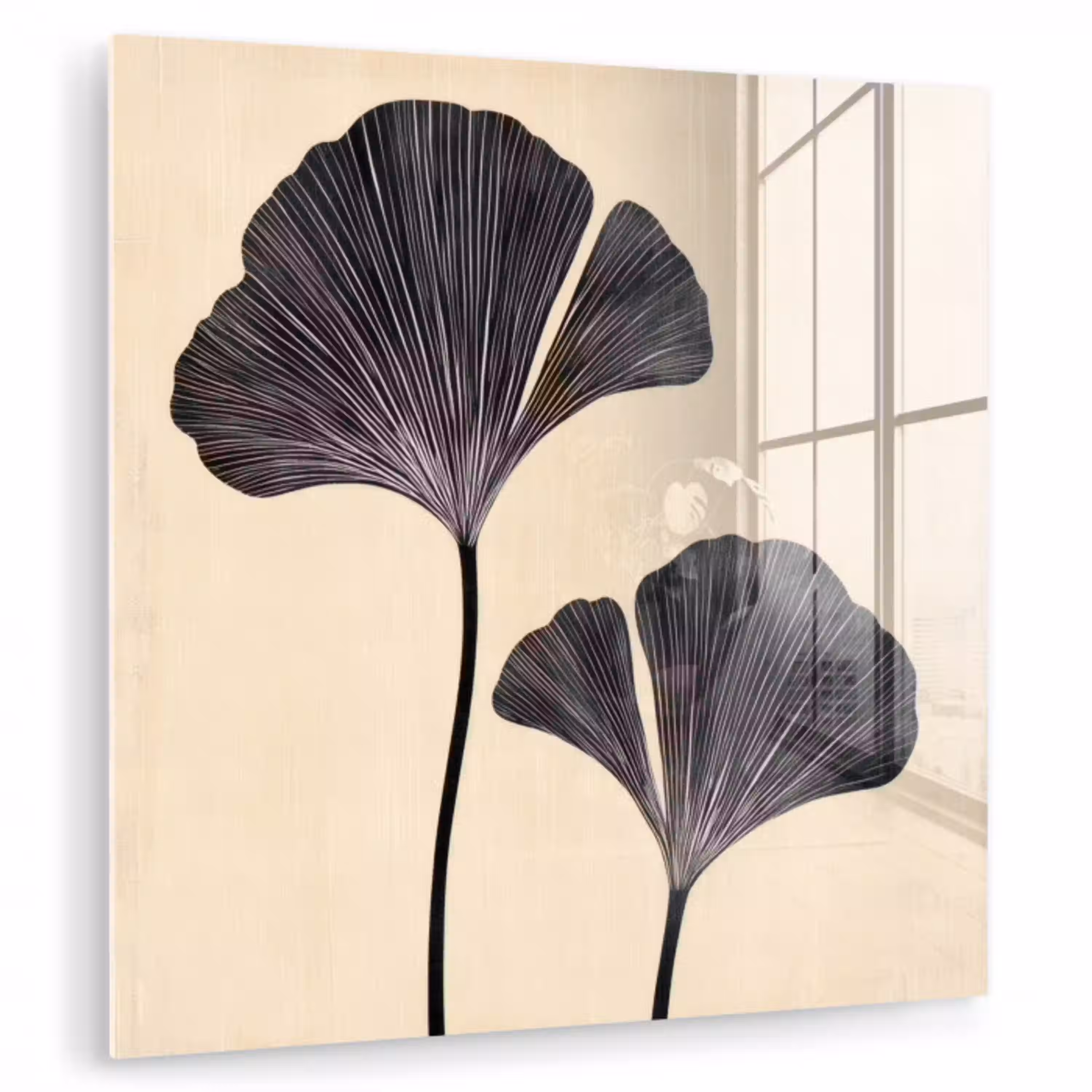 Bladeren - Minimalistisch - Zwart plexiglas 5mm klein -zzzproduct_nieuw