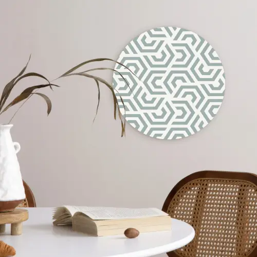 Design - Lijn - Patroon - Groen Wandcirkel plexiglas klein 852 -sfeer4