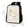 Walvis in pastel beige kleuren Rugzak - Zwart middel -productfoto_formaten