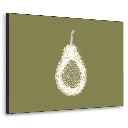 Avocado - Minimalistisch - Illustratie - Groen Textielframe - compleet frame klein -3d