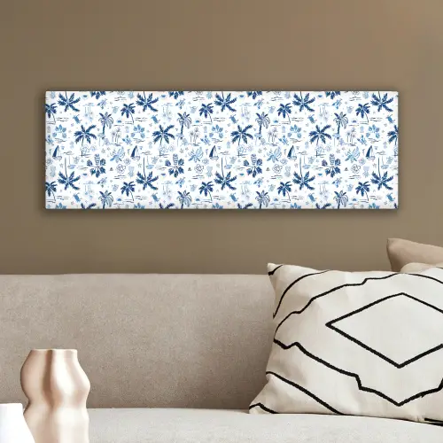 Zee - Strand - Blauw - Wit canvas 2cm klein 828 -sfeer3