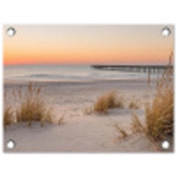 Pier - Zonsondergang - Strand tuinposter los doek klein -3d