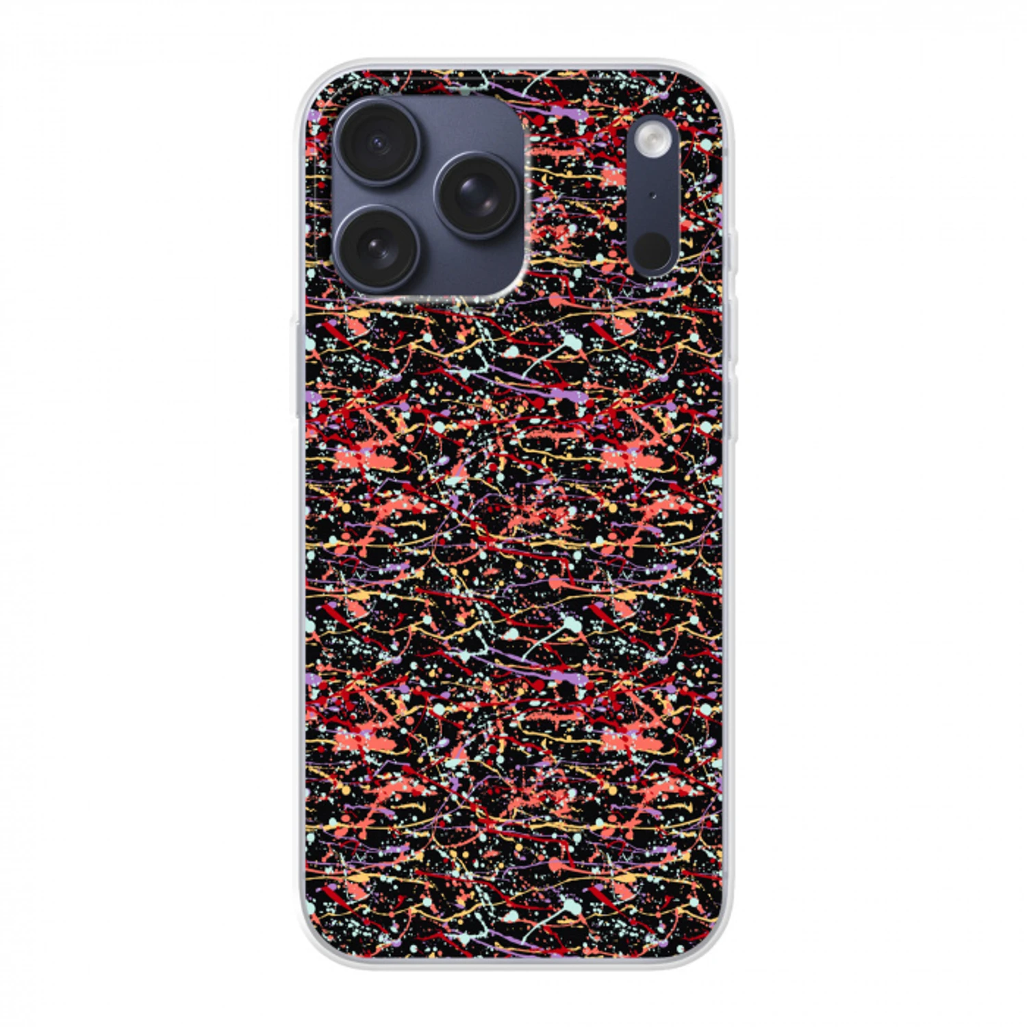 Spat - Abstract - Waterverf - Zacht Telefoonhoesje iPhone 17 Pro Max klein 879 -3d