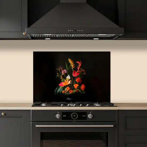 Schaal - Boeket - Bloemen keuken achterwand spatscherm klein -sfeer1