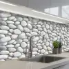 Steentjes - Grijs - Ovaal keuken achterwand 2 middel 871 -3d_schuin