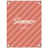 Simmer - Hartjes - Strepen - Roze tuinposter los doek klein -3d