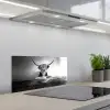 Schotse Hooglander - Spaghetti - Dieren - Zwart wit keuken achterwand spatscherm klein -3d_schuin