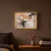 Kunst - Abstract - Beige - Verf Light Box met batterij (Wandlamp) middel -sfeer4