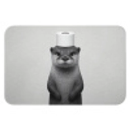 Otter - WC rol - Zwart - Wit WCmat klein -3d