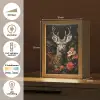 Hert - Dier - Bloemen - Natuur - Botanisch Light Box met kabel (Tafellamp) klein -USP_NL