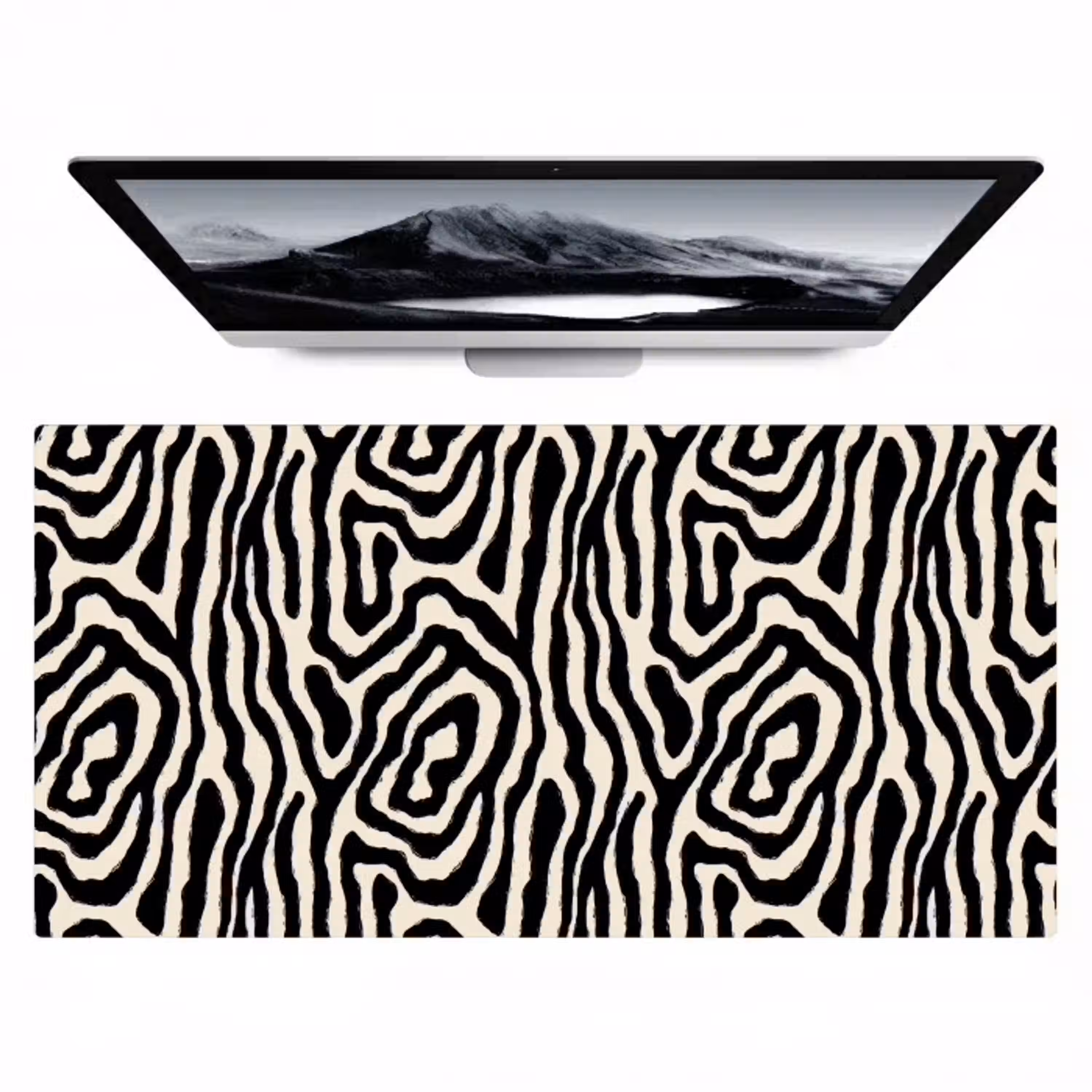 Zebra - Abstract - Zwart Muismat XXL klein 681 -zzz3d