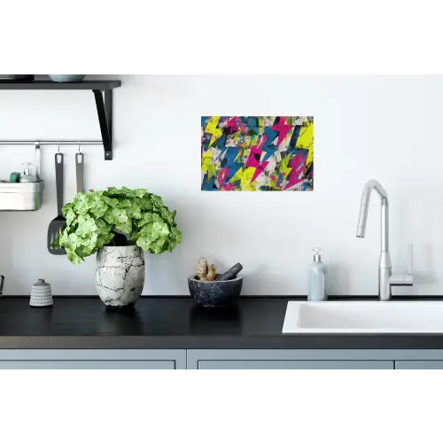 Bliksemschichten - Patroon - Marmer - Kleuren Muursticker klein -keuken