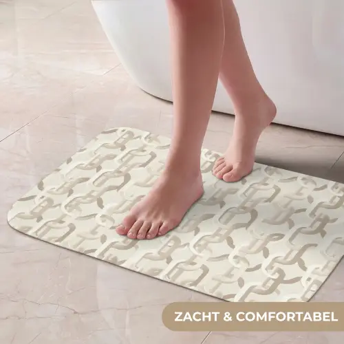 Motief - Abstract - Beige Badmat klein 997 -USP_ZachtNL