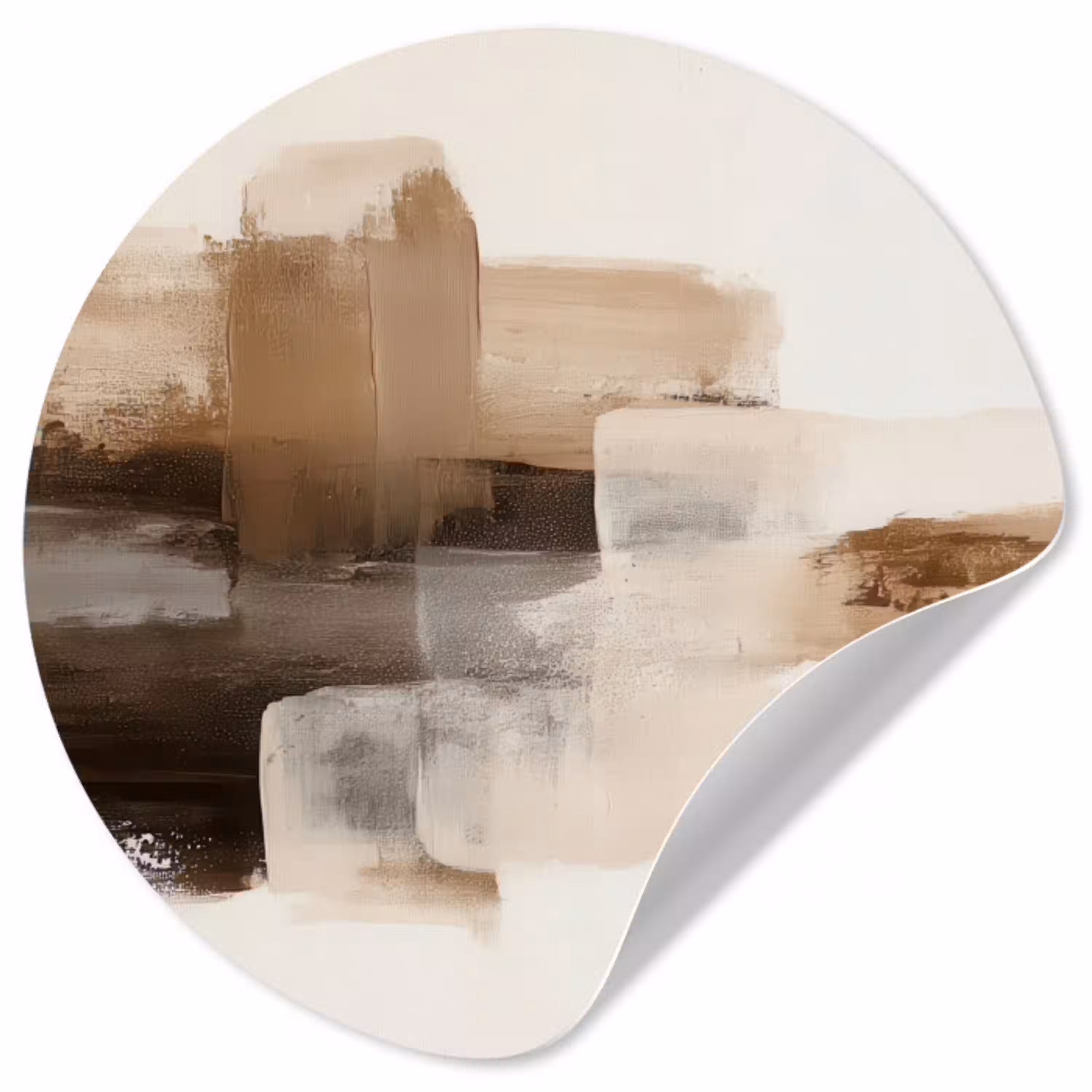 Penseelstreken - Abstract landschap - Rust Wandcirkel behangsticker klein -3d