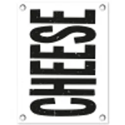 Zwart - Vintage - Cheese - Japandi tuinposter los doek klein -3d