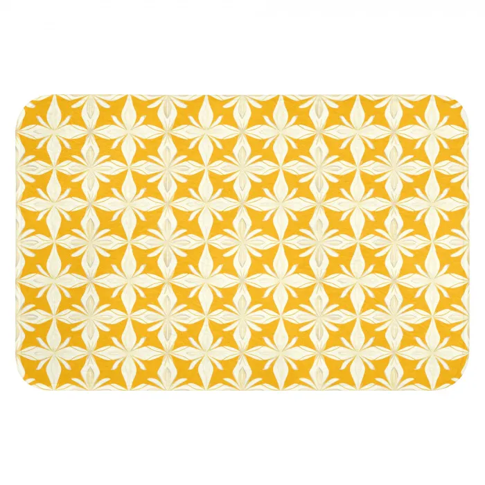 Patroon - Retro - Geel Badmat klein 997 -3d