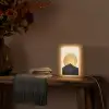 Bergsilhouetten - Gouden cirkel - Beige Light Box met kabel (Tafellamp) klein -sfeer4