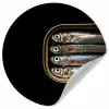 Sardines - Blik - Zwart - Vissen Wandcirkel behangsticker klein -3d