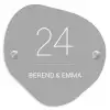 Effen lichtgrijs - Klassiek Naambord Organisch middel -3d