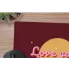 love your damn self - Cirkel - Glitter - Rood muismat rubber klein -closeup