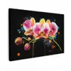 Orchidee - Graffiti - Kleurrijk - Bloemen - Abstract Tuinposter op houten frame 2 cm dik klein -3d