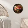Kleuren - Boeket - Vaas - Hout Wandcirkel plexiglas klein -sfeer5