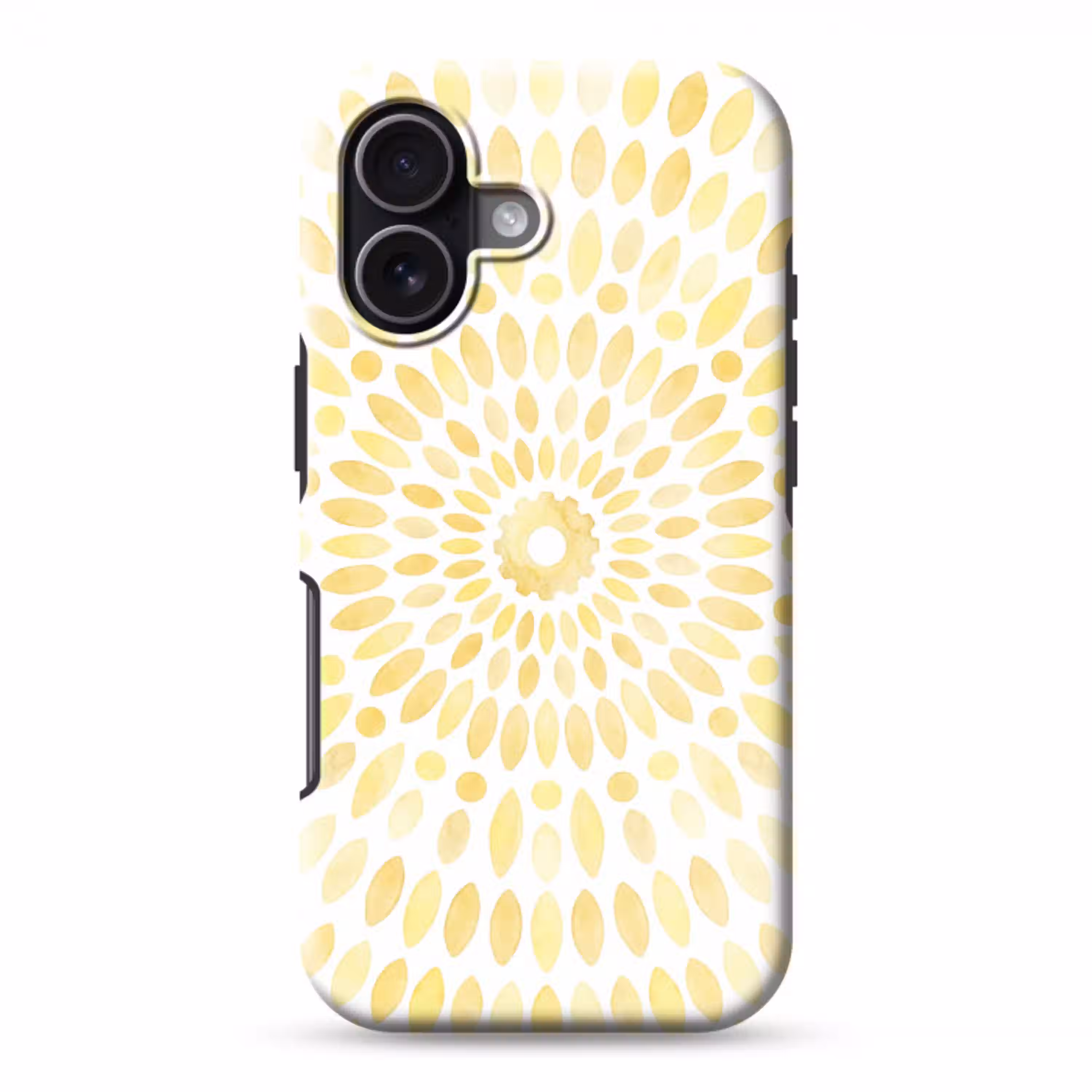 Abstract - Geometrisch - Stralend - Geel Toughcase MagSafe Apple iPhone 17 klein -3d