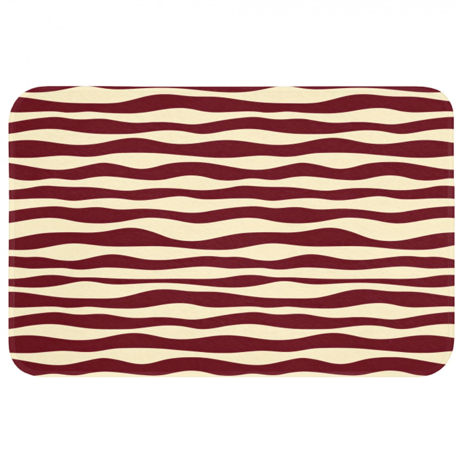 Golven - Rood - Patroon - Crème Badmat klein 997 -3d