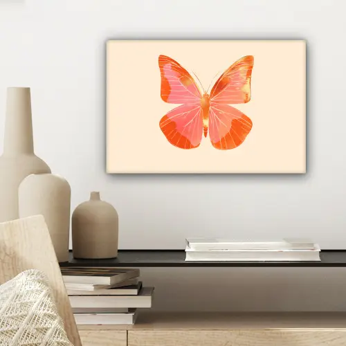 Vlinder - Minimalistisch - Roze canvas 2cm klein -sfeer6