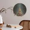 Kerstboom - Bos - Sneeuw - meerkleurig Akoestische PET Vilt - Rond klein -sfeer3