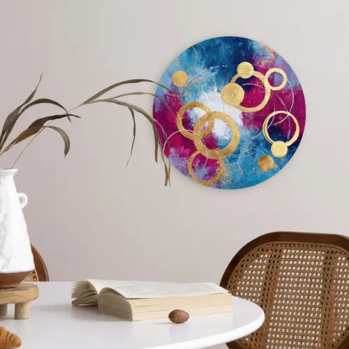 Cirkels - Goud - Abstract Wandcirkel kunststof plaat 5mm dik klein -sfeer4