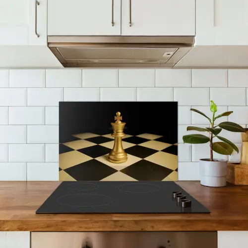 Schaakstuk - Koning - Schaakbord - Geblokt keuken achterwand spatscherm klein -sfeer2