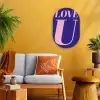 Love - Blauw - Valentijn Wandcirkel Ovaal Forex klein -sfeer4