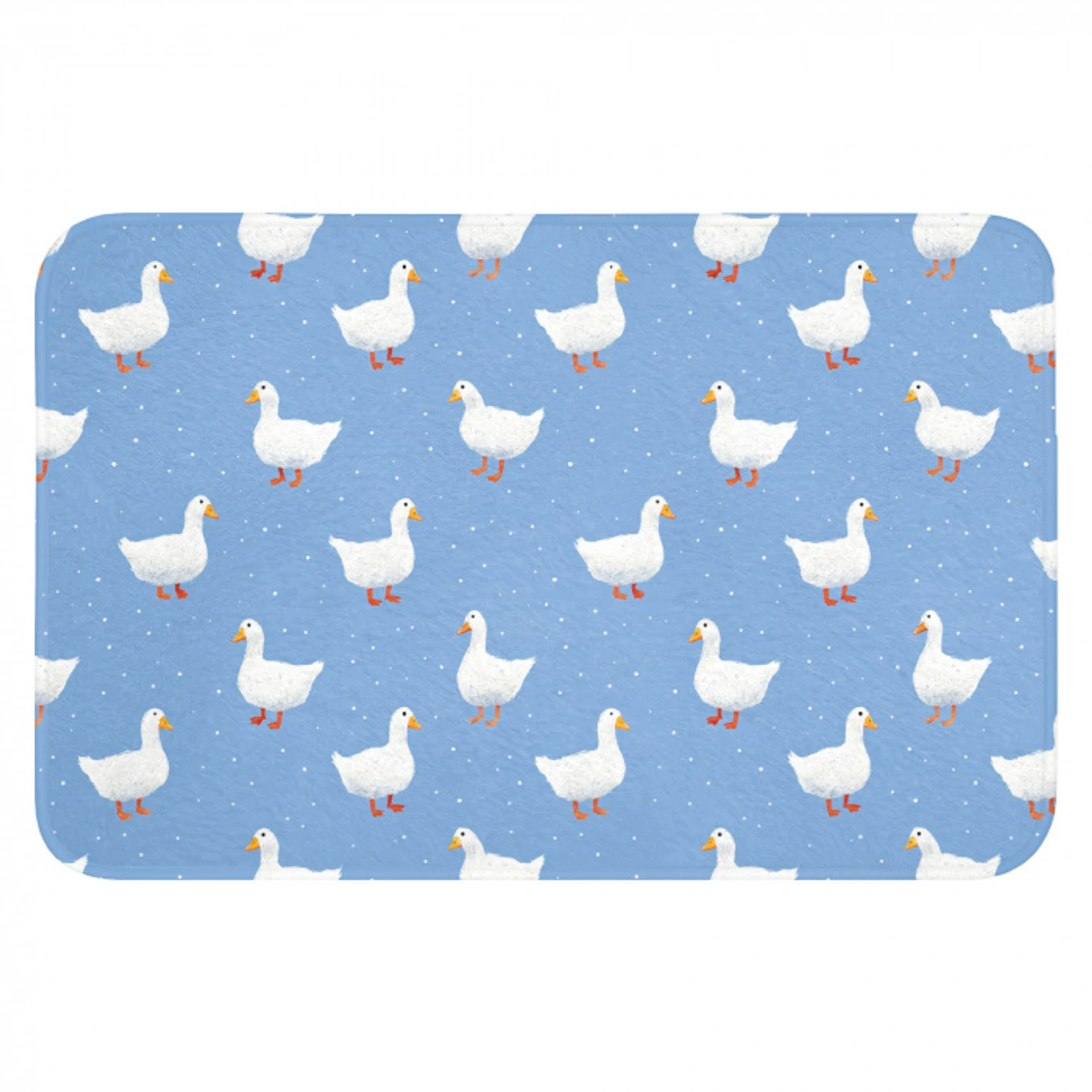 Ganzen - Elegant - Blauw Badmat klein 997 -3d