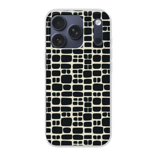 Modern - Organisch - Zwart Telefoonhoesje iPhone 17 Pro klein 878 -3d