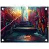 Architectuur - Neon - Trap - Graffiti tuinposter los doek klein -3d