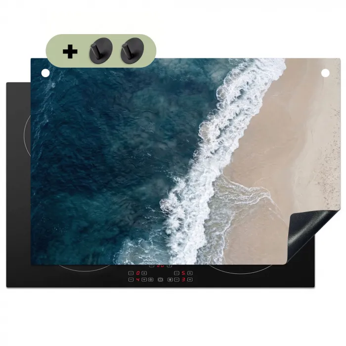 Strand - Zee - Golven Inductie beschemer met haakjes klein -3d