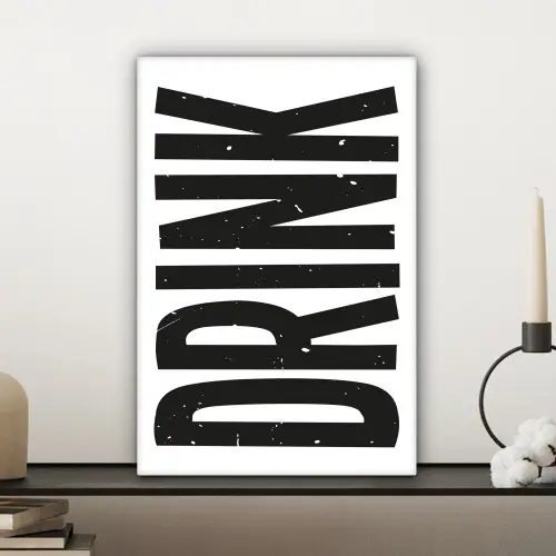 Drink - Zwart - Wit - Decoratie canvas 2cm klein -sfeer6