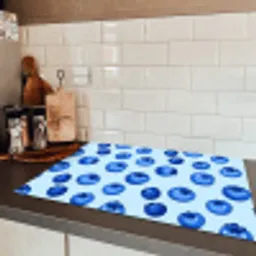 Bessen - Modern - Blauw Inductie beschermer vinyl 3mm klein 276 -sfeer3