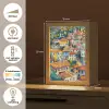 Dorp - Heuvels - Landschap - Bomen Light Box met kabel (Tafellamp) klein -USP_NL