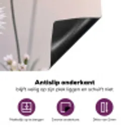 Bloemen - Bollen - Roze Inductie beschermer vinyl 3mm middel -zzzzzzz-cc-onderkant