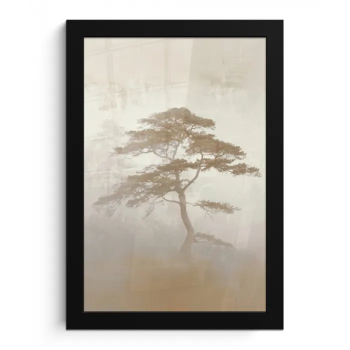 Boom - Oosterse stijl - Landschap fotolijst zwart zonder passe partout klein -3d