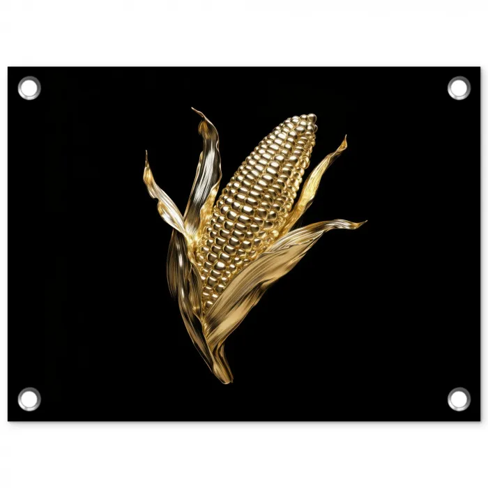 Mais - Eten - Goud - Zwart tuinposter los doek klein -3d