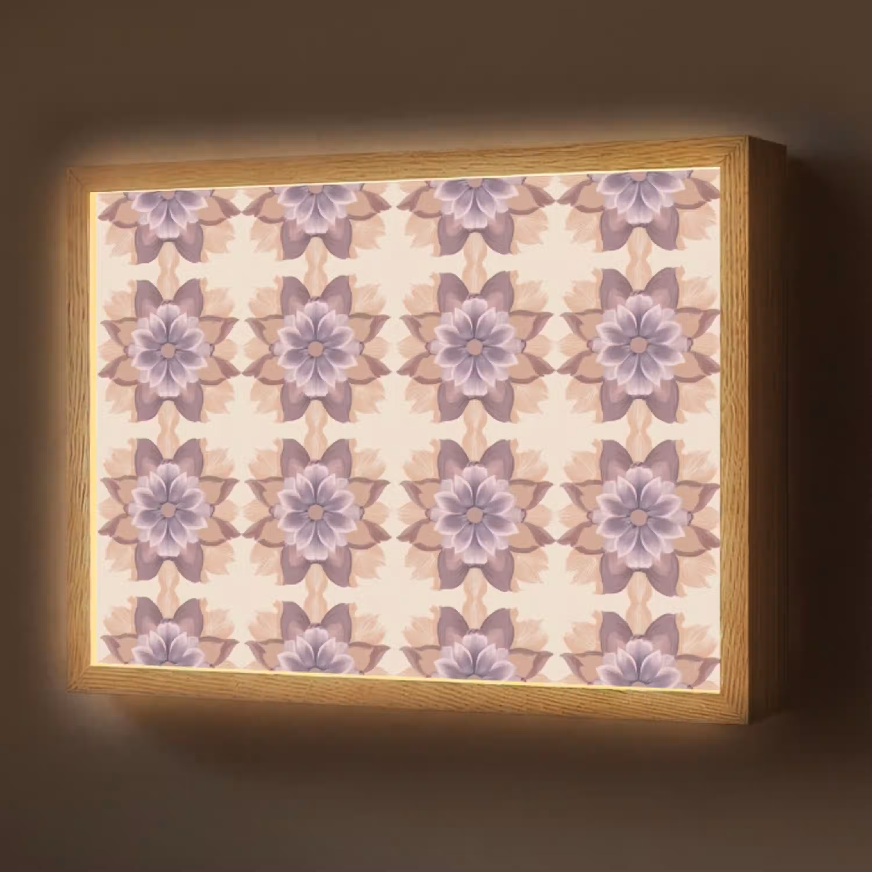 Klassiek - Patroon - Paars Light Box met batterij (Wandlamp) middel 907 -z3d_website