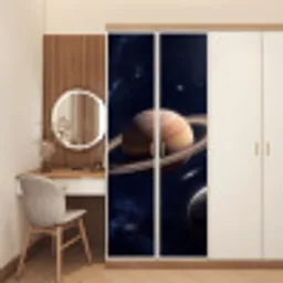 Planeten - Saturnus - Ruimte deurposter klein -sfeer3