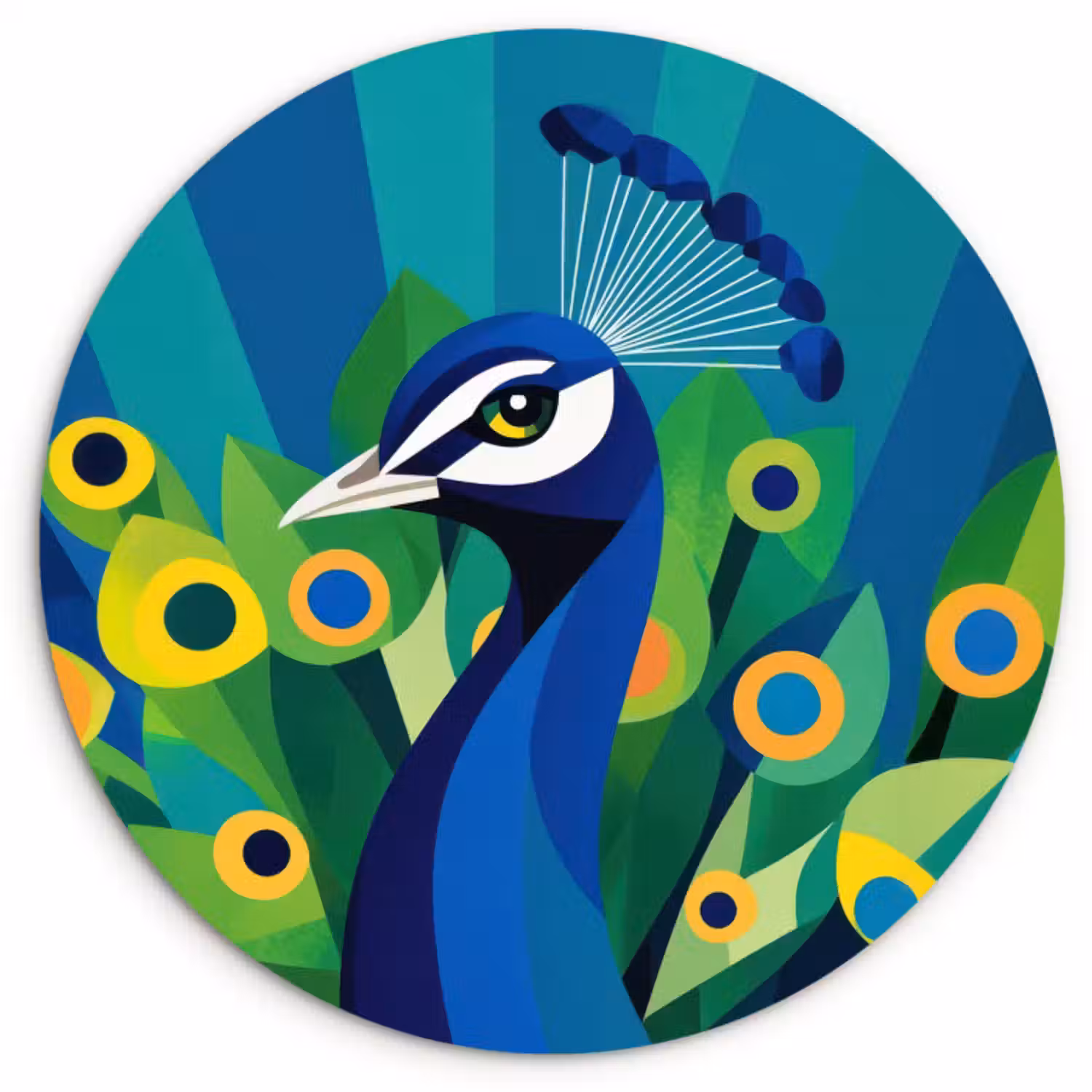 Muurcirkel - Pauw - Cirkels - Blauw